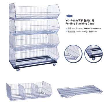 Supermarket Wire Mesh Stand Metal Display Basket